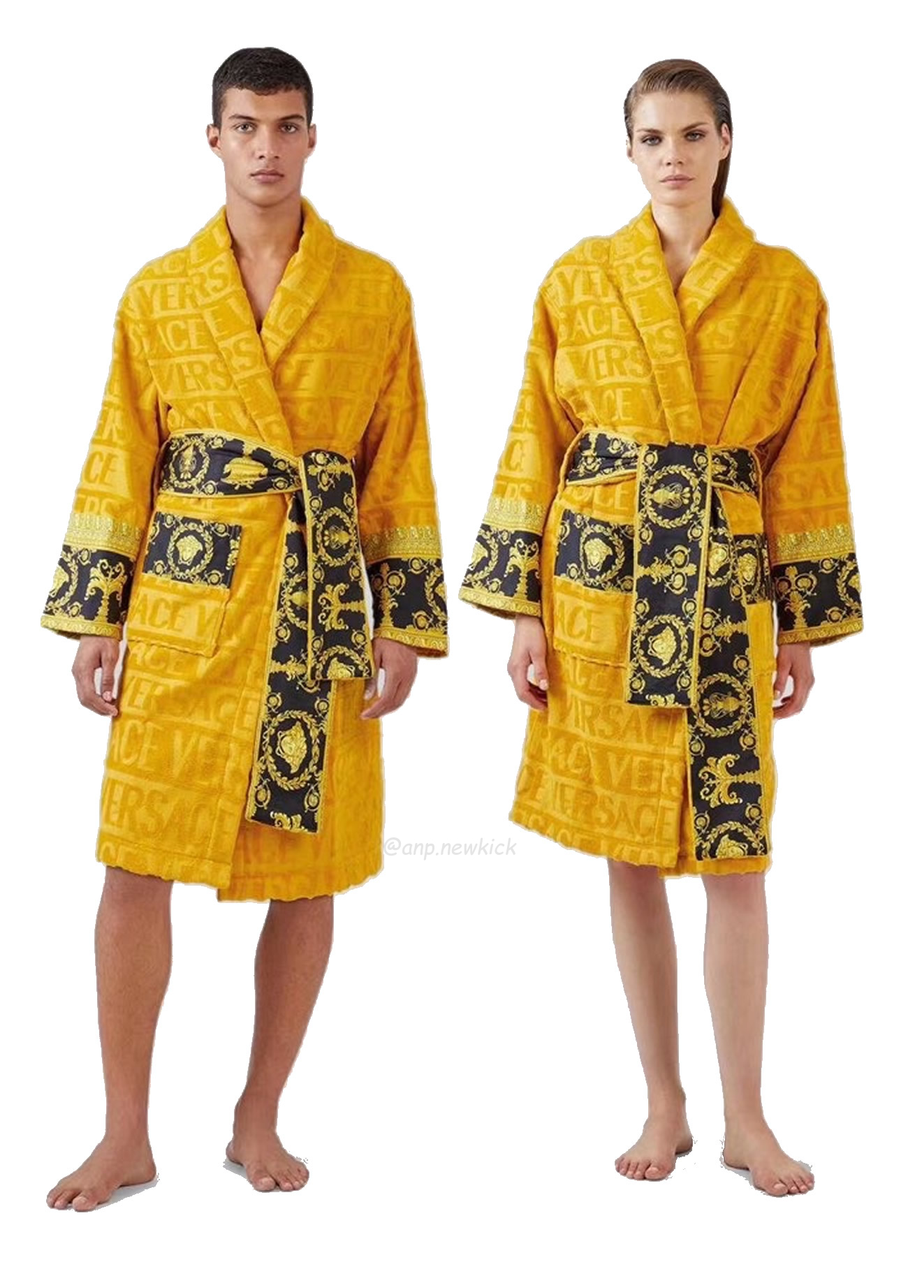 Versace Baroque Logo Jacquard Cotton Bathrobe (7) - newkick.org